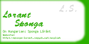 lorant sponga business card