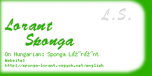 lorant sponga business card